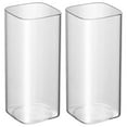 thumbnail image 1 of 2pcs Square Drinking Glasses Glass Cups Household Glassware Clear Glasses for Milk Water Tea Coffee, 1 of 6