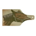 thumbnail image 2 of Animal Cutting Board, Engraving Illustration of Detailed Hand Drawn Horse Head Retro Style Image, Tempered Glass Cutting and Serving Board, Wine Bottle Shape, Brown and Sand Brown, by Ambesonne, 2 of 5