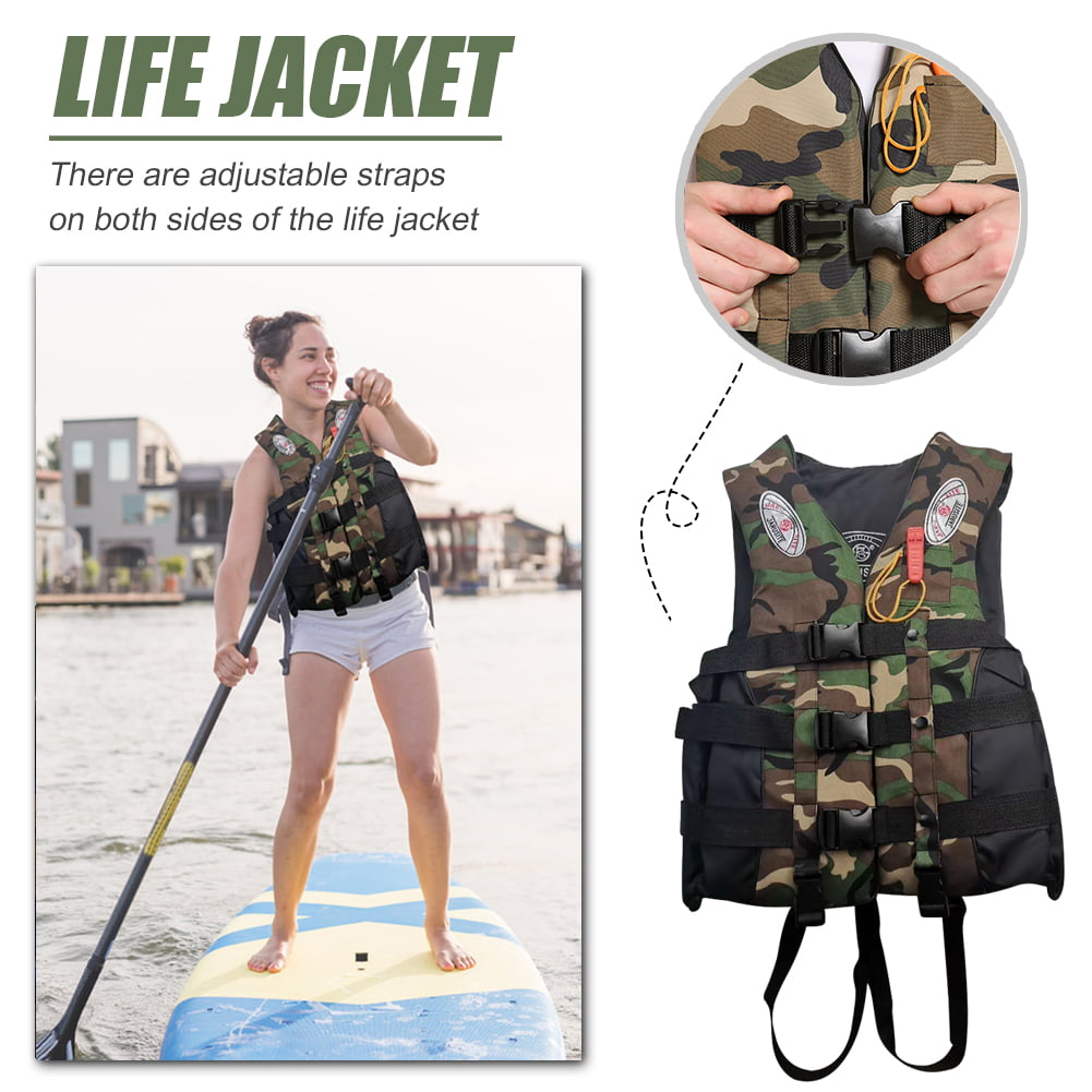 UK Adult Adjustable Safety Life Jacket Vest Sport Swimming Boating Fishing Drift 