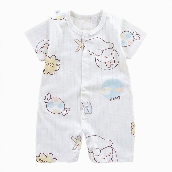 larppty Baby Onesies,Newborn Onesies Boy,Summer Short Sleeve Newborn Clothes Baby Jumpsuit Cute Print Clothes for Boys Girls
