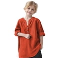 thumbnail image 1 of zbxnLI Kids Girls Spring Long Sleeve Shirts Button V Neck Casual Loose T-Shirts Solid Color Summer Tops, 1 of 7