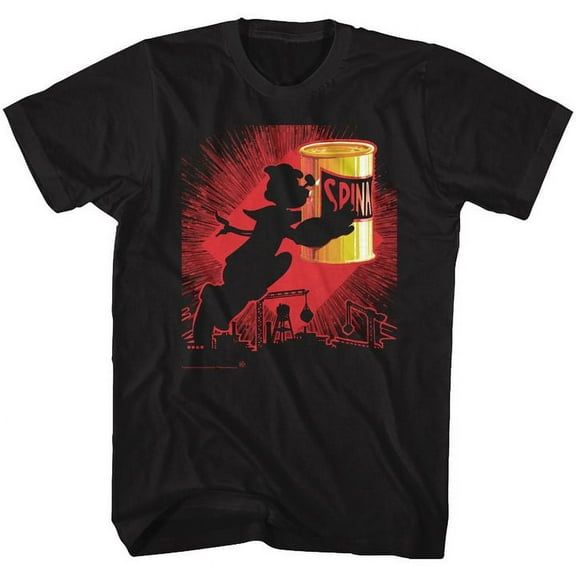 Popeye Silhouette Black Adult T-Shirt 5Xl