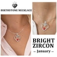 thumbnail image 3 of Beautlace 18K White Gold Plated Heart Rose Birthstone Necklace for Women,Crystal Pendant Jewelry Gift for Wife Mom Girlfriend,Birthday Valentine’s Day Mother’s Day Gift, 3 of 10