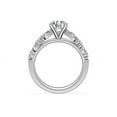 thumbnail image 2 of 1.10 Carat Excellent Round Shape Genuine Diamond Latest Design Solitaire with Accents Engagement Ring for Ladies Solid 18K White Gold Size 7.5, 2 of 8