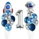 thumbnail image 3 of Juego de globos de aluminio con temática del espacio exterior, astronauta, cohete, globo con números de 30 pulgadas, decoraciones para fiestas de cumpleaños de niños y bebés, 3 of 5