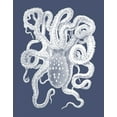 thumbnail image 2 of Fab Funky 15x18 White Modern Wood Framed Museum Art Print Titled - White Octopus on Indigo Blue a, 2 of 4