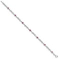 thumbnail image 2 of Auriga Fine Jewelry 925 Sterling Silver Pink Tourmaline and Diamond Bracelet 7 inch for Women(L- 7inch, W- 4mm), 2 of 6