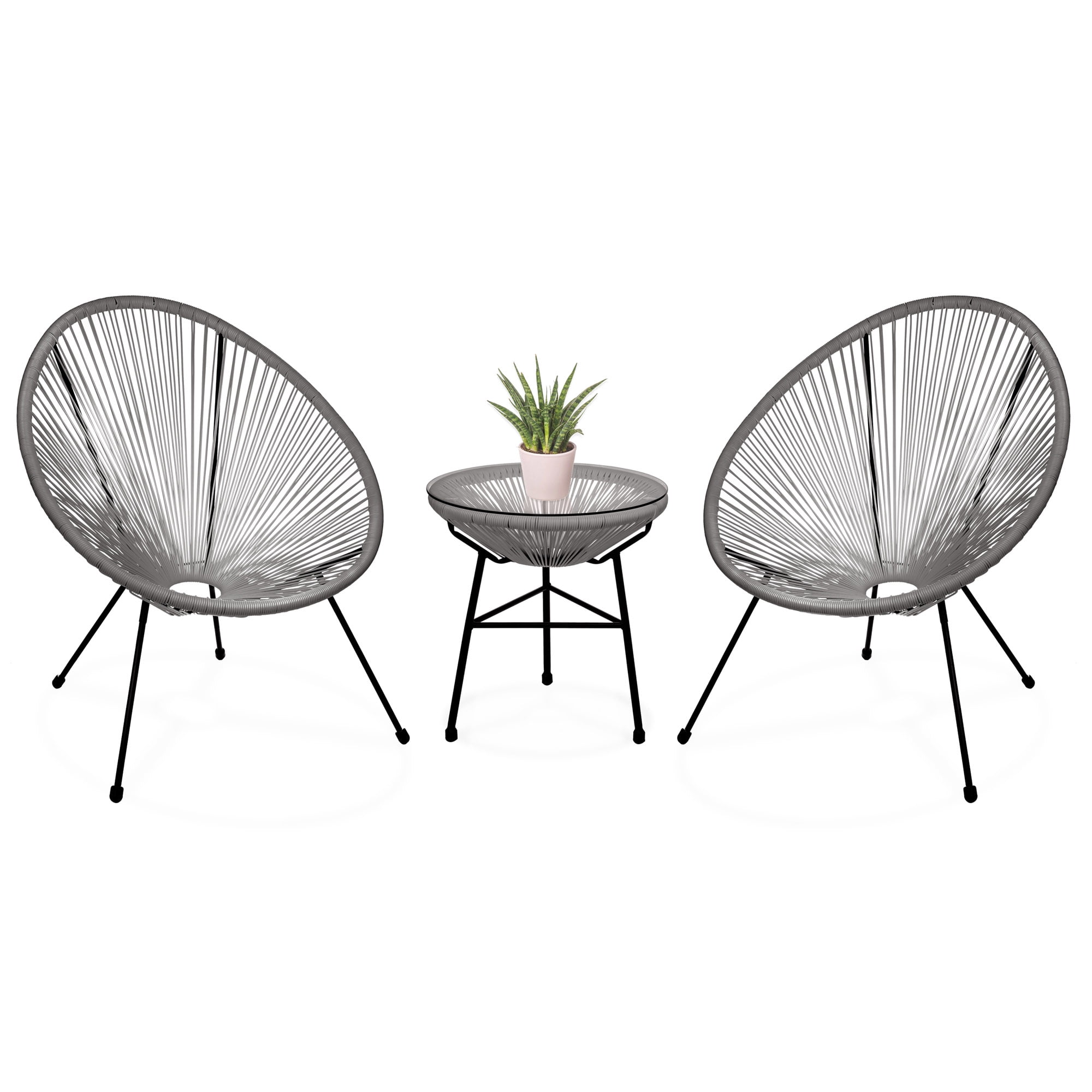 Best Choice Products 3Piece Patio Woven Rope Acapulco Conversation