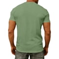 thumbnail image 5 of GrmtClth Shirt for Men Casual V Neck Top Comfy Short Sleeve Tee Business with Pocket Blouse Light Green L, 5 of 9