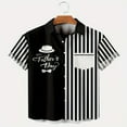 thumbnail image 1 of Chemise de Bowling Vintage à Manches Courtes Patchwork à Rayures pour Homme du Jour du Père, 1 of 3