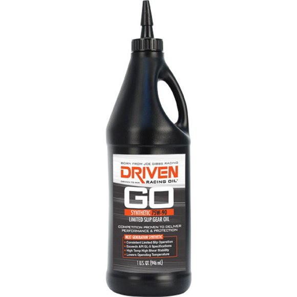 Driven Racing Oil/ Joe Gibbs 04230 Gear Oil Limited Slip Gear SAE 75W-90; Synthetic; 1 Quart Jug; Single