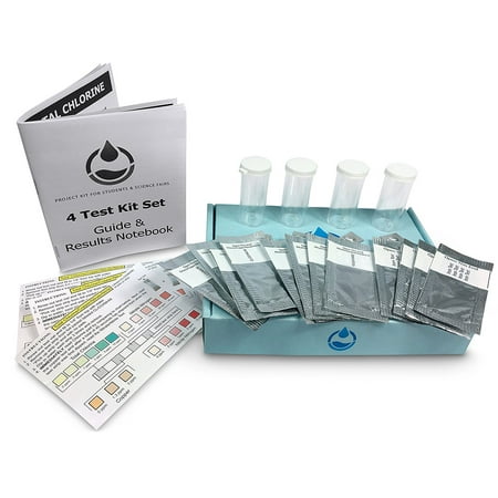 4-Pack Water Testing Kits Perfect For Students, Classrooms and Science