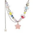 thumbnail image 1 of Collier Perlé Amour Bonbon Dopamine Été Y2K Petit Collier et Étoile Colorée Fraîche, 1 of 1