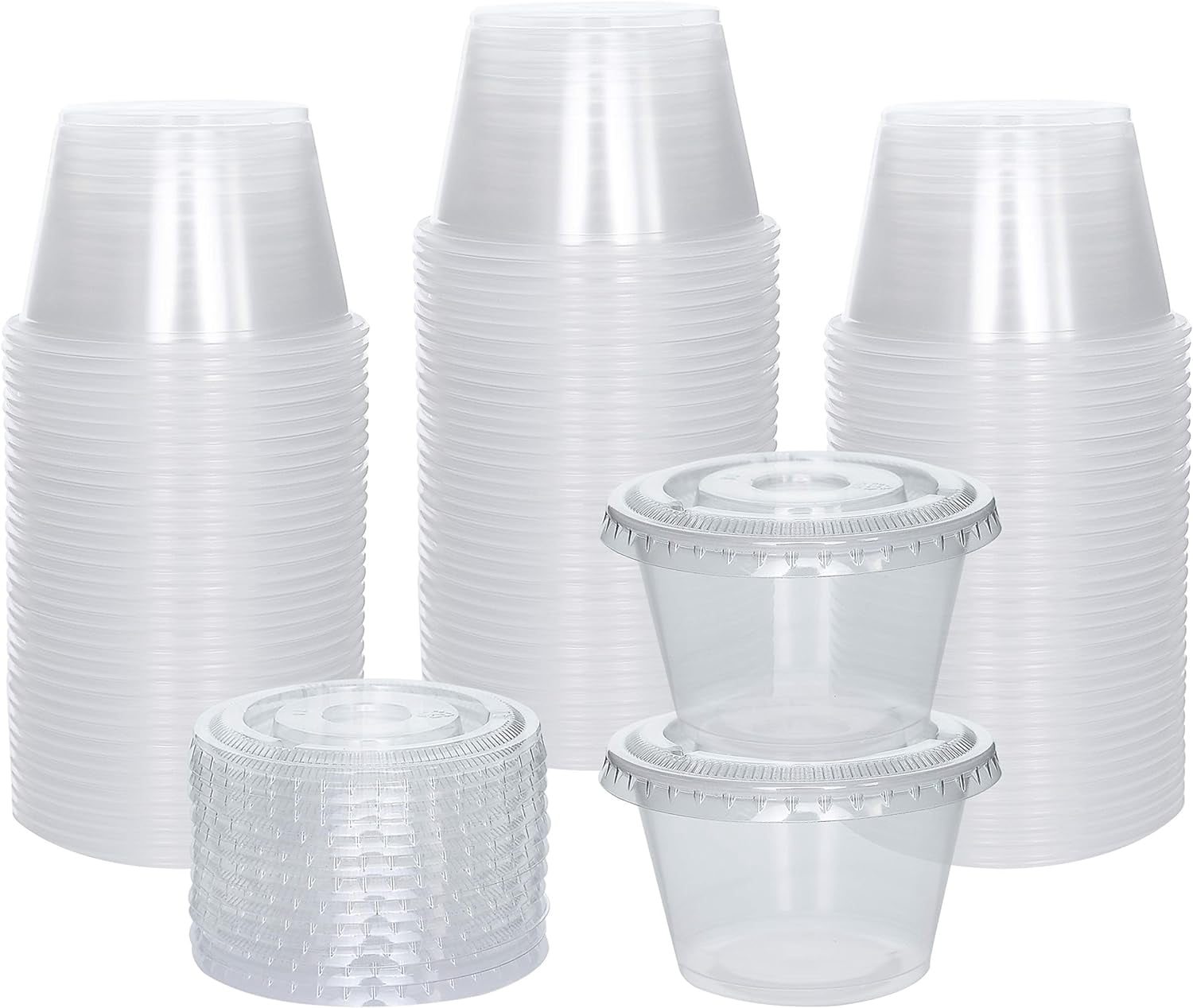 [100 Sets] 4 oz Small Plastic Containers With Lids, Jello Shot Cups ...