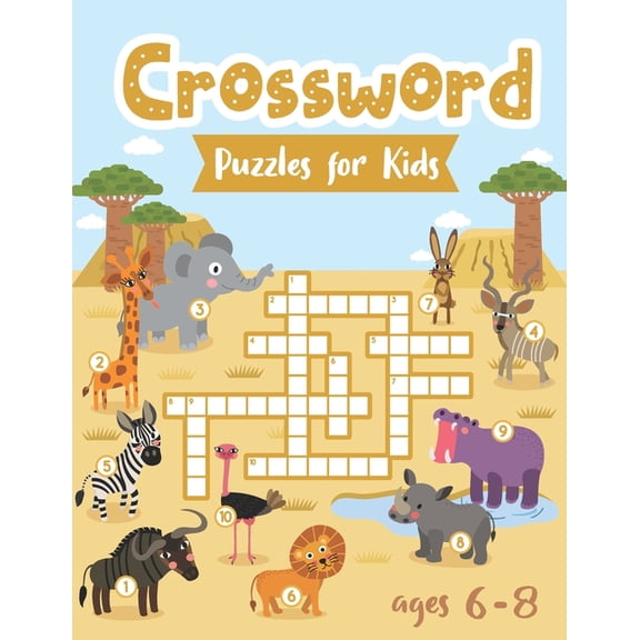 Kid's Activity Books Crossword Puzzles for Kids ages 6-8: Animals Word Puzzles Activity Book with Crosswords & Mazes to Keep Your Kid's Atten, Book 38, (Paperback)