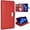 Red, variant on For Apple iPhone 13 6.1 inch Double Flap Folio Leather Wallet Pouch Case Cover Red