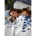 thumbnail image 6 of King Size Flat Sheet Only, Blue Eucalyptus Leaves Soft Brushed Microfiber Bed Sheets, Weeping Spring Botanical Summer Hotel Quality Breathable Bedding Top Sheet, Easy Care, 105"x98", 6 of 9