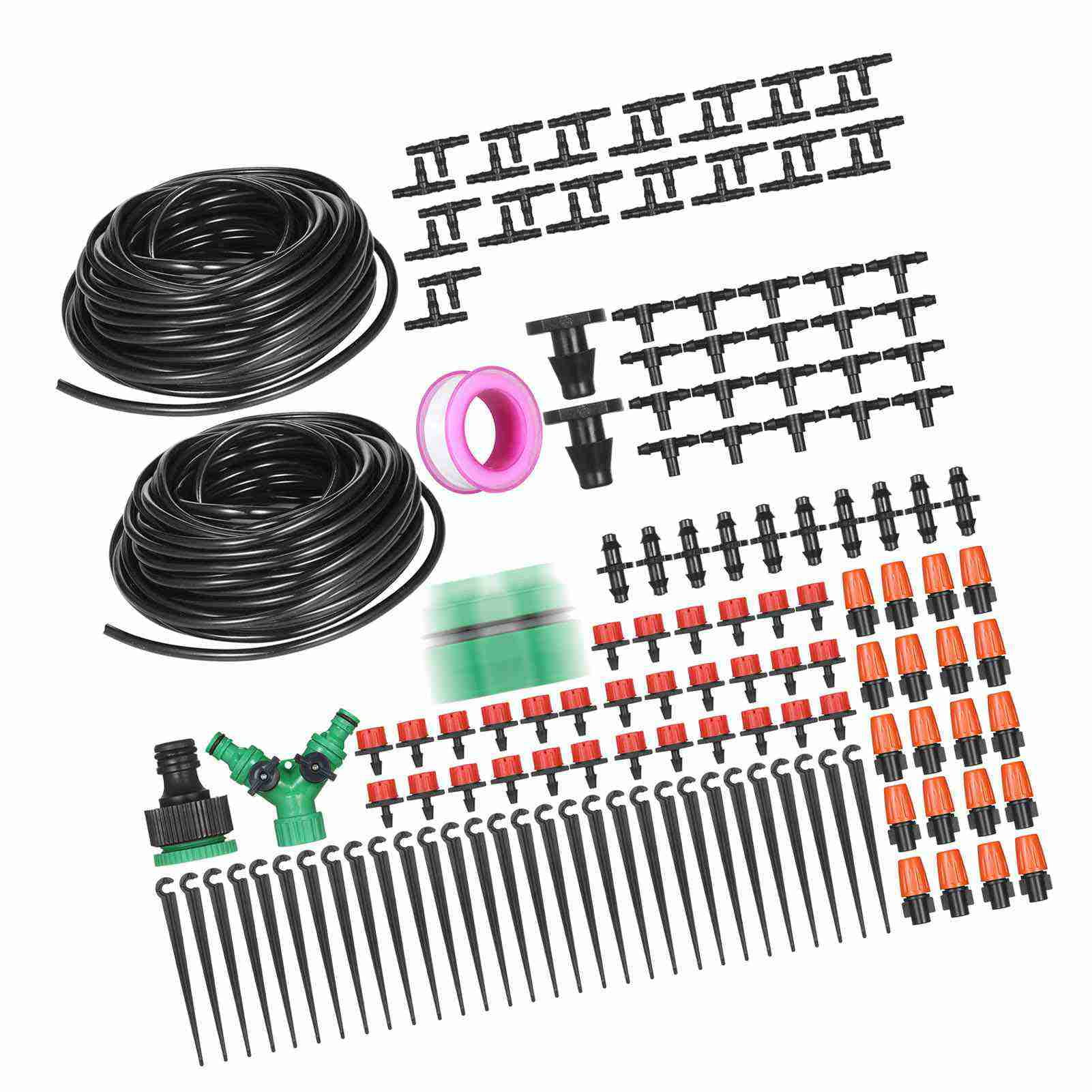 watering system Watering Plant Watering Drip Irrigation Kit DIY Watering System with Nozzles Misters Drippers 30 Meters Tubing for Garden Lawn Patio