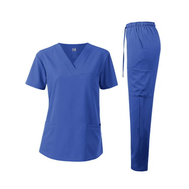 Dagacci Medical Uniform Unisex Scrubs Set Scrub Top and Pants - Walmart.com