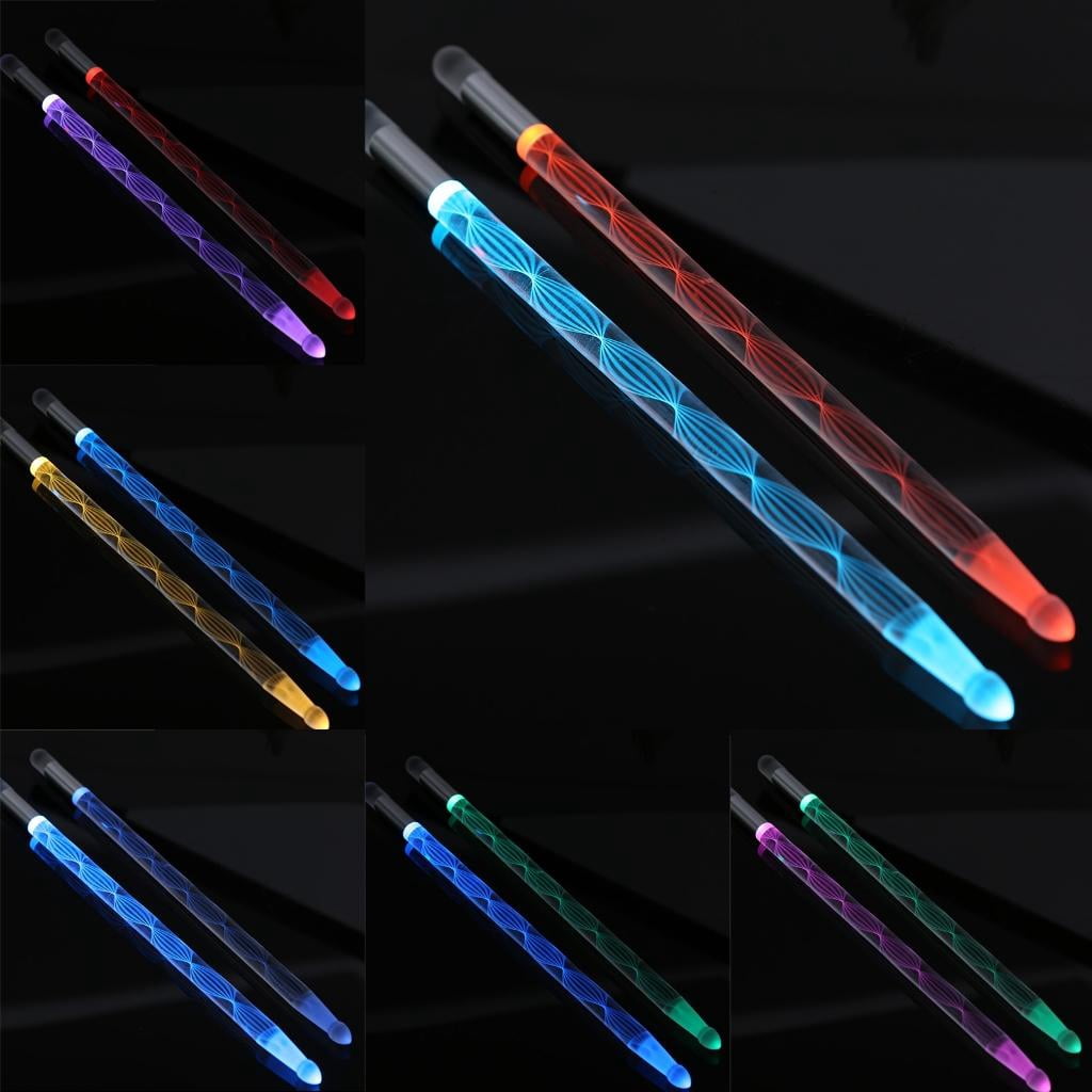 Yihuala LED Light Up Drum Sticks 13 Colors Glow Drumstick Acrylic Drumstick Drummer Accessories for Adults and