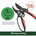 thumbnail image 3 of Ratchet Pruning Shears, Professional Garden Clippers, Increases Cutting Power 3x, Sharp Gardening Scissors, Cutting Rose, Flower, Hedge, Stem, Tree, Perfect for Weak Hands & Arthritis, 3 of 6