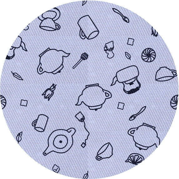 Ahgly Company Indoor Round Patterned Heavenly Blue Area Rugs, 5' Round