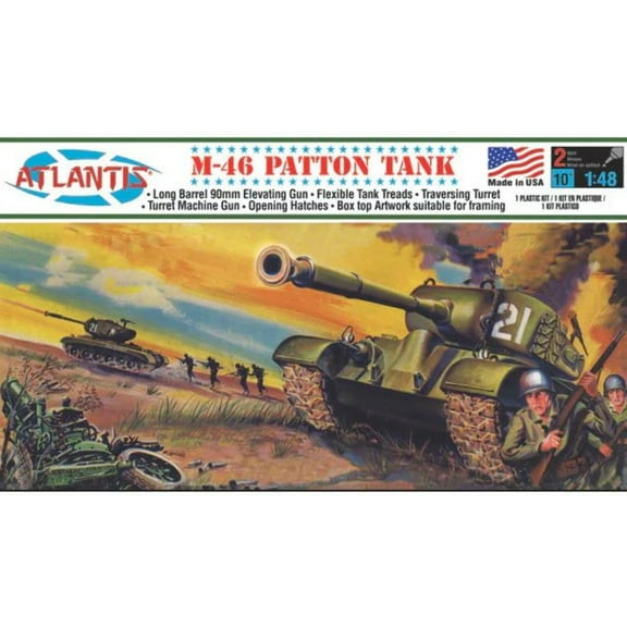 M-46 Patton Tank 1:48 Scale Plastic Model Kit