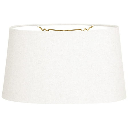 Royal Designs 10" Shallow Oval Hardback Lamp Shade Linen White