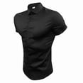 thumbnail image 3 of Camisa Hombre Cuello Manga Corta Botón Slim Casual Caballero, 3 of 5