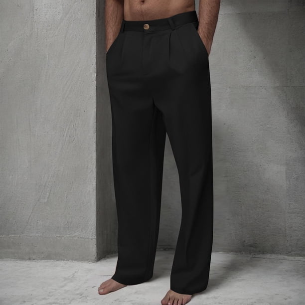 Pantalones largos para hombre, lisos, informales, con múltiples bolsillos y botones, para exteriores, rectos, para fitness, cargo, poliéster