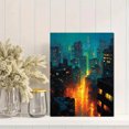 thumbnail image 2 of Night Seoul Skyline Abstract Canvas Art, South Korea Cityscape Home Wall Decor, 2 of 8