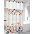 thumbnail image 2 of No Hook Shower Curtain with Snap-in Liner, Pink Spring Floral Waterproof Fabric Bathroom Curtains, Elegant Flowers Farmhouse Botanical Wooden Bath Curtains & Mesh Top Window 54"x78", 2 of 9