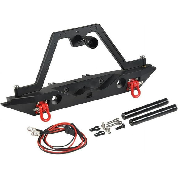 Aluminum Rear Bumper with Spare Tire Rack LED Lights TRX4 SCX10-II 90046 100% Brand New - for 1/10 RC Model Crawler Car