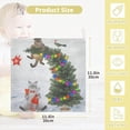 thumbnail image 2 of SKYSONIC 5 PCS Winter Beige Cat Unique Baby Muslin Washcloths, Lighting Christmas Tree Face Towel Burp Cloths Ultrasoft Absorbent Cotton Bath Wipes Towels for Newborn Boys Girls, 2 of 7