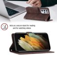 thumbnail image 4 of Compatible with Samsung Galaxy S21 Ultra 5G Classic Embossed PU Leather Case with Card Holder Shockproof Cover, 4 of 5