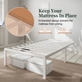 thumbnail image 5 of Amolife Heavy Duty Twin-XL Size 14" Metal Platform Bed Frame with Ample Under Bed Storage Space, White, 5 of 8