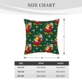 thumbnail image 4 of Fotbe Vintage Santa Skiing Green Plaid Pattern Velvet Decorative Throw Pillow Covers with Elegant Piping, Soft Plush Cushion Cover for Sofa, Bed, Car, Office-16"x16", 4 of 8