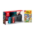 thumbnail image 1 of Nintendo Switch Red/Blue Joy-Con Console Bundle with Super Mario Maker 2 NS Game Disc - 2019 New Game!, 1 of 8