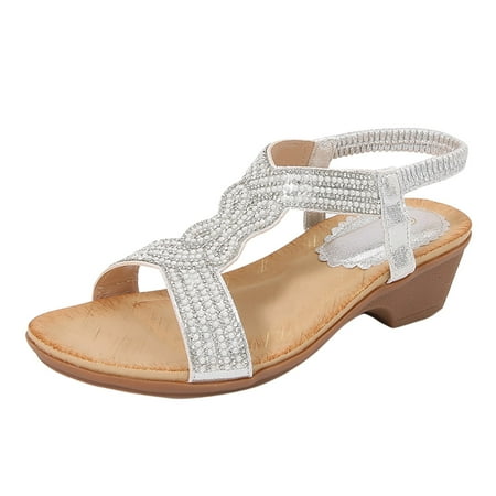 

Strappy Sandals for Women Summer Fashion Bohemian Butterfly Diamond Sandals Platform Wedge Shoes Latin Dance Shoes For Women