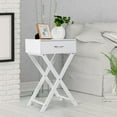 thumbnail image 3 of Topbuy 2PCS Morden Accent X Base Nightstand Sofa End Table Bedroom Furniture W/ Storage Drawer, 3 of 9