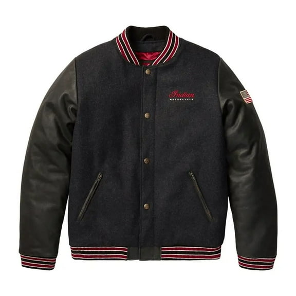 Indian Motorcycle Men's Varsity 2 Jacket, Gray | 2833181