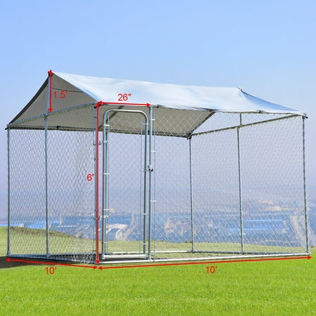 dog run playpen gymax kennel cage shade backyard roof pet kennels outdoor galvanized selling factory indoor