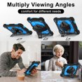 thumbnail image 6 of Shockproof Case for Samsung Galaxy Tab A 8.0 Inch 2019 SM-T290 T295, Rugged Hybrid Protection Drop Proof Cover with Shoulder Strap & Hand Strap Rotating Kickstand Kids Friendly Case,Blue, 6 of 8
