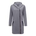 thumbnail image 5 of Women's Outerwear Cozy Winter Hooded Coat with Side Pockets and Fashionable Zipper Design for Cold Weather Comfort, 5 of 6