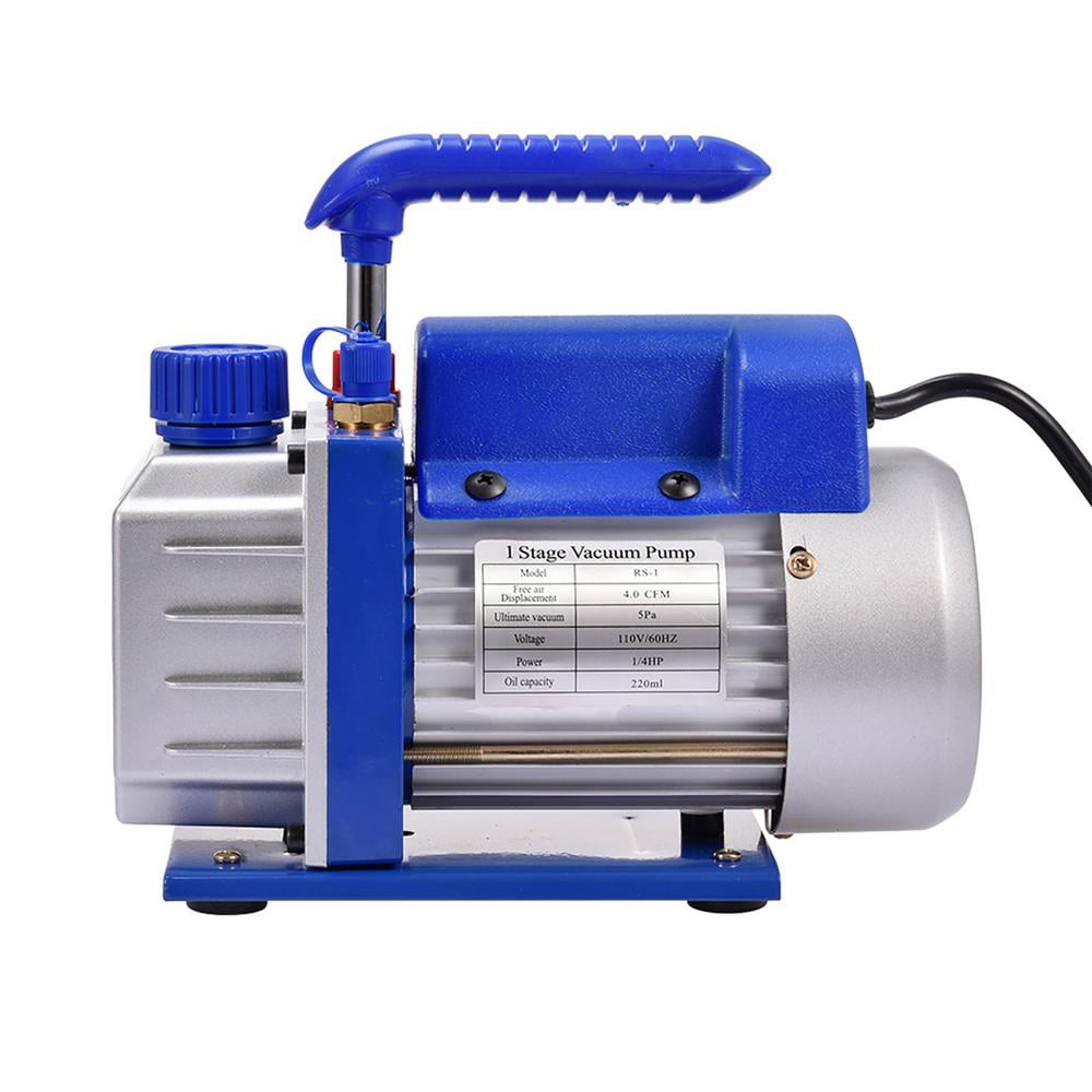 4 CFM Vacuum Pump Rotary Vane 1 Stage 1/4HP HVAC AC Refrigerant Air Conditioning 