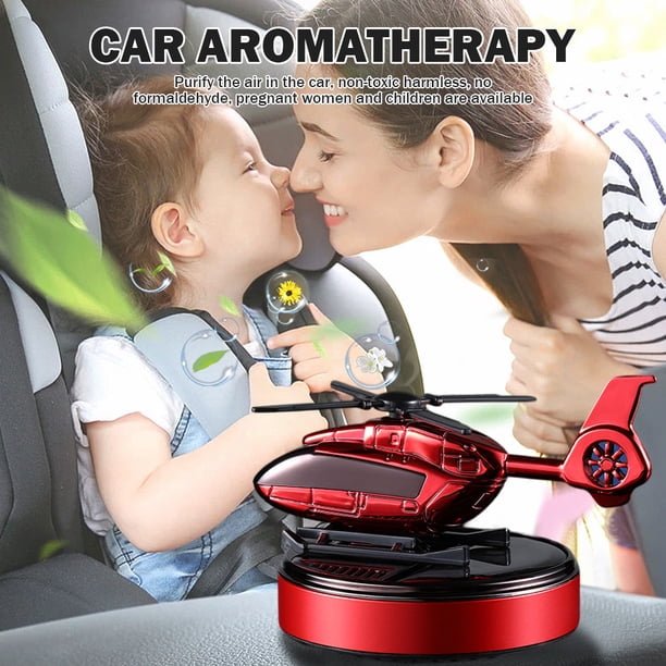 Adornos de perfume de salida de aire de avión con energía solar para aromaterapia de automóvil (rojo)