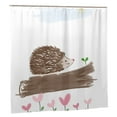 thumbnail image 2 of YFYANG Waterproof Bathroom Shower Curtain, Hedgehog Flower Doodle Shower Curtain Set with Hooks, Home Bathroom Tub Decor - 72 "x72", Plastic Hooks, 2 of 6