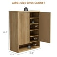 thumbnail image 4 of Ataucjin 31.5 Inch Shoe Cabinet, Large Shoe Storage Cabinet with Adjustable Shelves, Wooden Shoe Organizer with Fluted Door Holds 25–30 Pairs for Entryway & Living Room, 4 of 7
