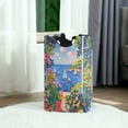thumbnail image 6 of Yayeee Freestanding Laundry Hamper with Handle Collapsible Large Storage Basket for Clothes, Pink Floral Window, 6 of 7