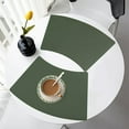 thumbnail image 1 of Chmadoxn Tapis Isolants Élégants en Forme d'Éventail Tapis Isolants Ronds Décorations de Table en Cuir Imperméable et Résistant à l'Huile Tapis Isolants Thermiques, 1 of 6